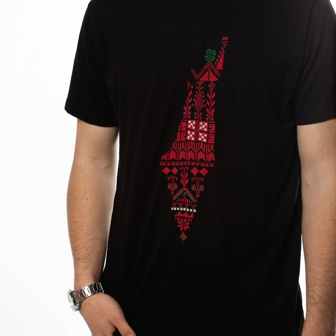 Men Falastin Black T-Shirt - Virtual Bazaar Jordan