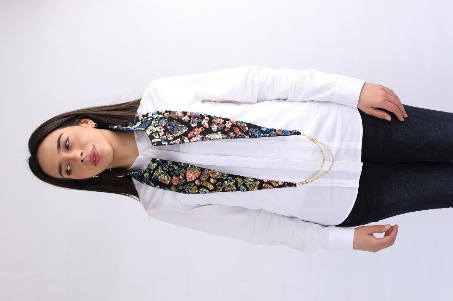 Jacket Collar With Gold And Navy Pattern, From Ward By Safa