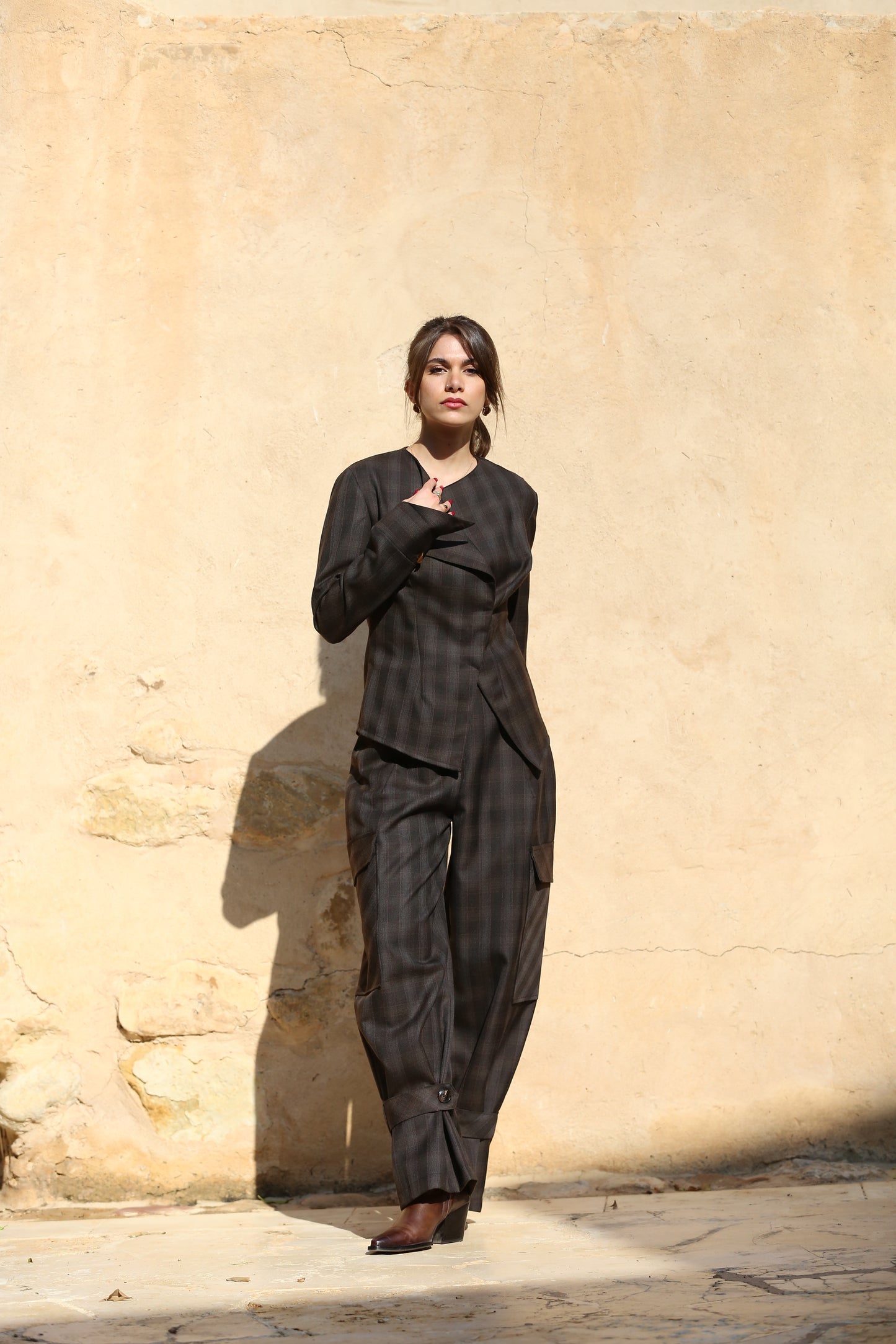 Balloon-Cut Trousers with Adjustable Ankle Strap