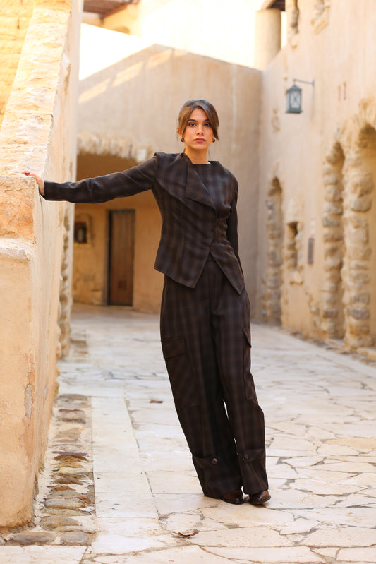 Balloon-Cut Trousers with Adjustable Ankle Strap