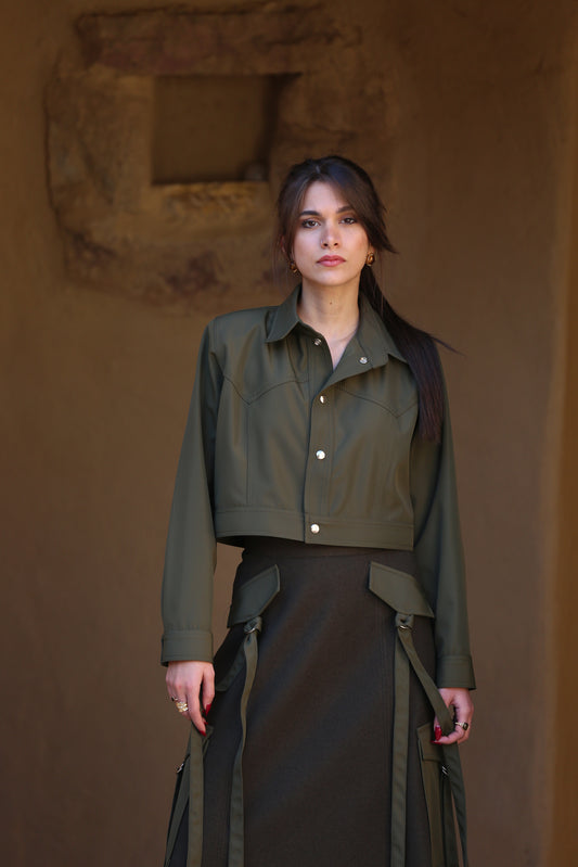 Trench Structured Cropped Jacket