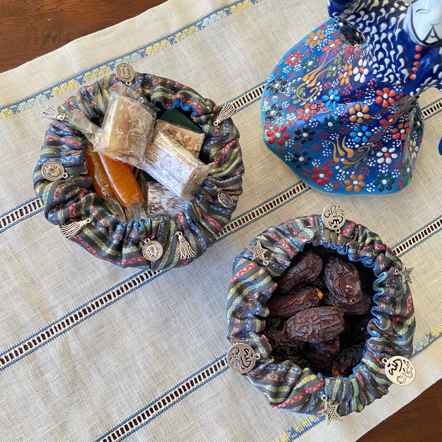 Set of two Sayah dates/ nuts/ chocolate bowl cover, From Nabila's Creations