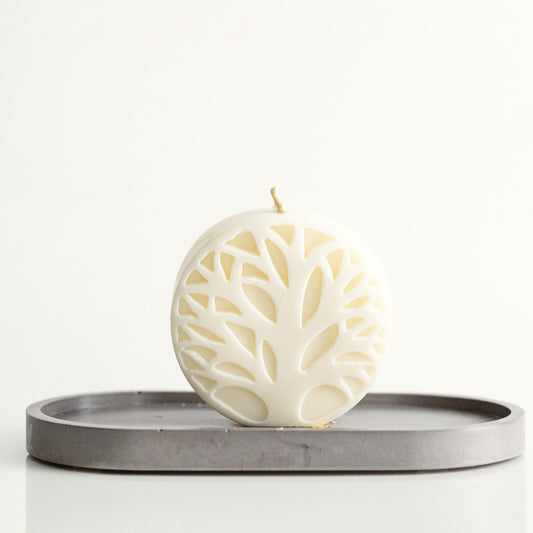 Tree of Life Candle and Stone Tray Set, Unscented