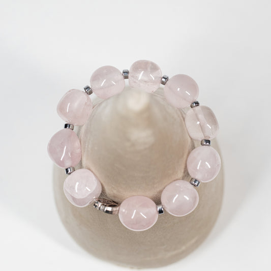 Chunky Rose Quartz Bracelet, by Beadazzled