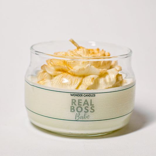 ‘Real Boss Babe’ Candle in Big Jar,  Gardenia