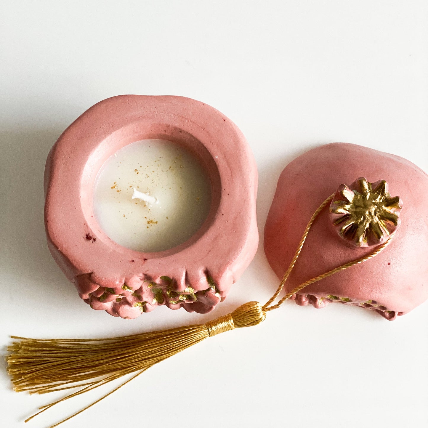 Pomegranate Candle in Stone, Pomegranate