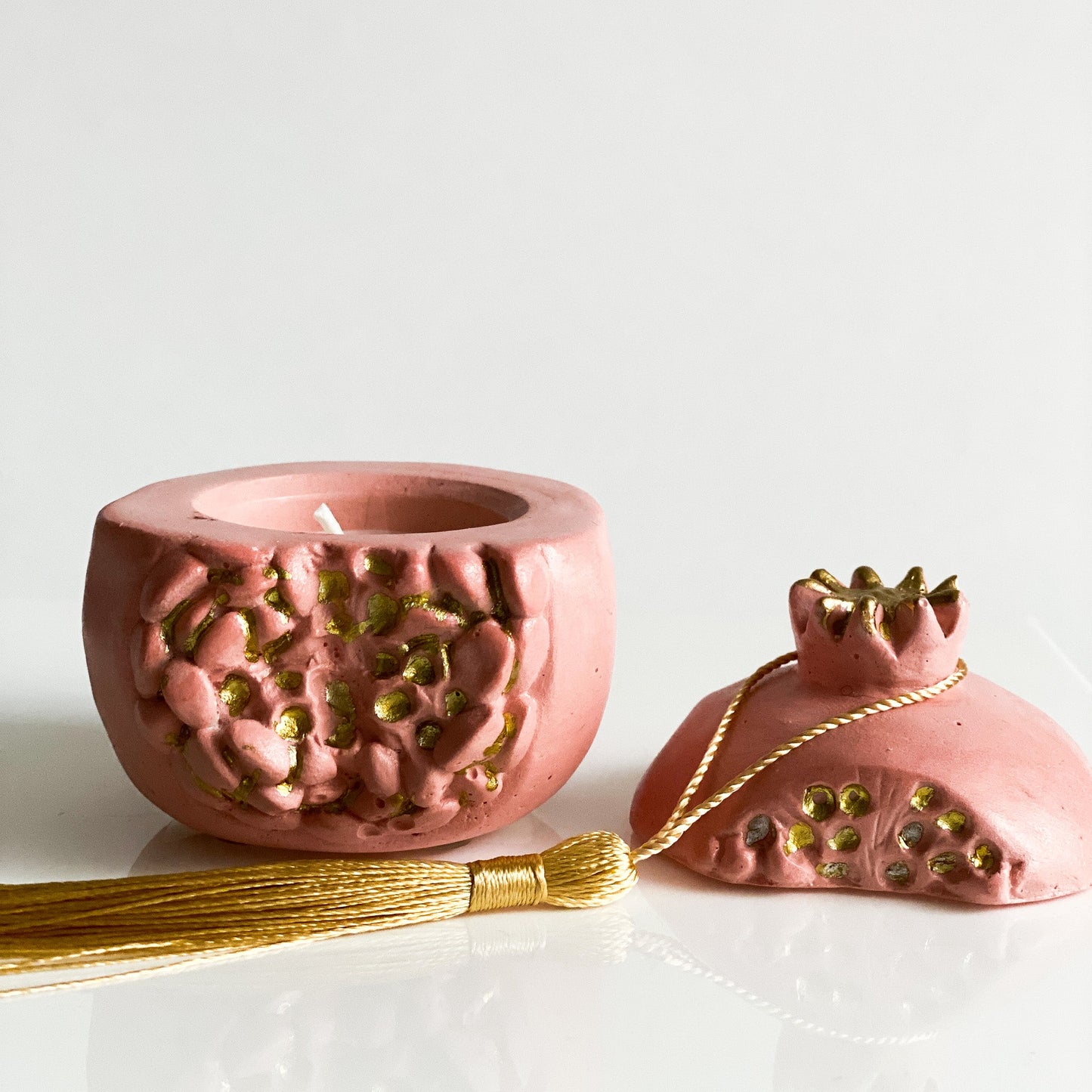 Pomegranate Candle in Stone, Pomegranate