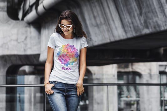 Rainbow Mandala Teeshirt, by Re-Mind