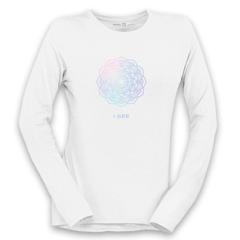 'Blue Mandala' long sleeve tee-shirt, by Re-Mind'