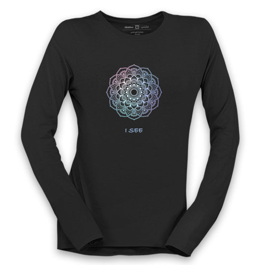 'Blue Mandala' long sleeve tee-shirt, by Re-Mind'