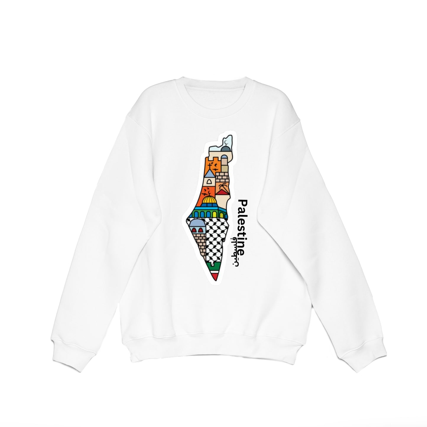 Palestinian Print Sweatshirt - Virtual Bazaar Jordan