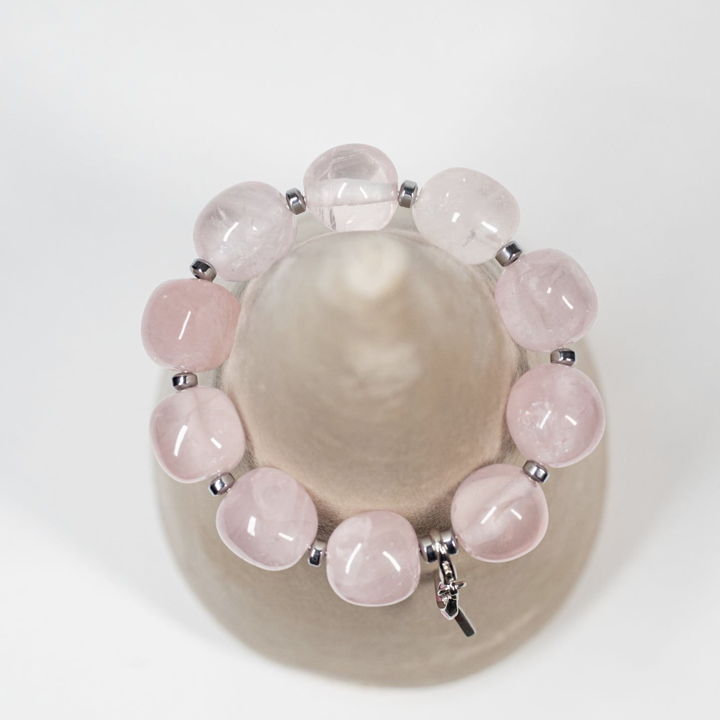 Chunky Rose Quartz Bracelet - Virtual Bazaar Jordan