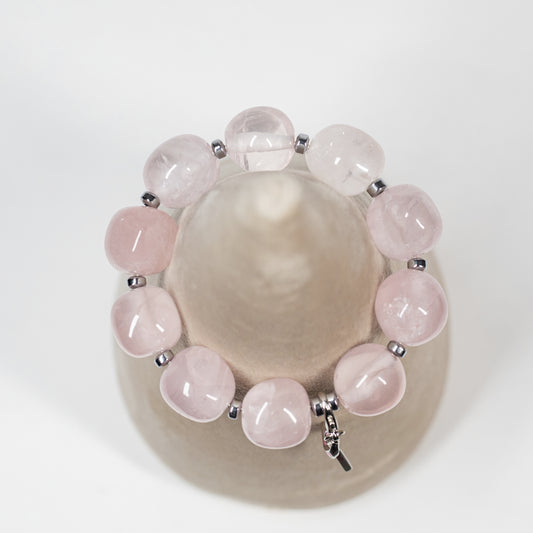 Chunky Rose Quartz Bracelet, by Beadazzled