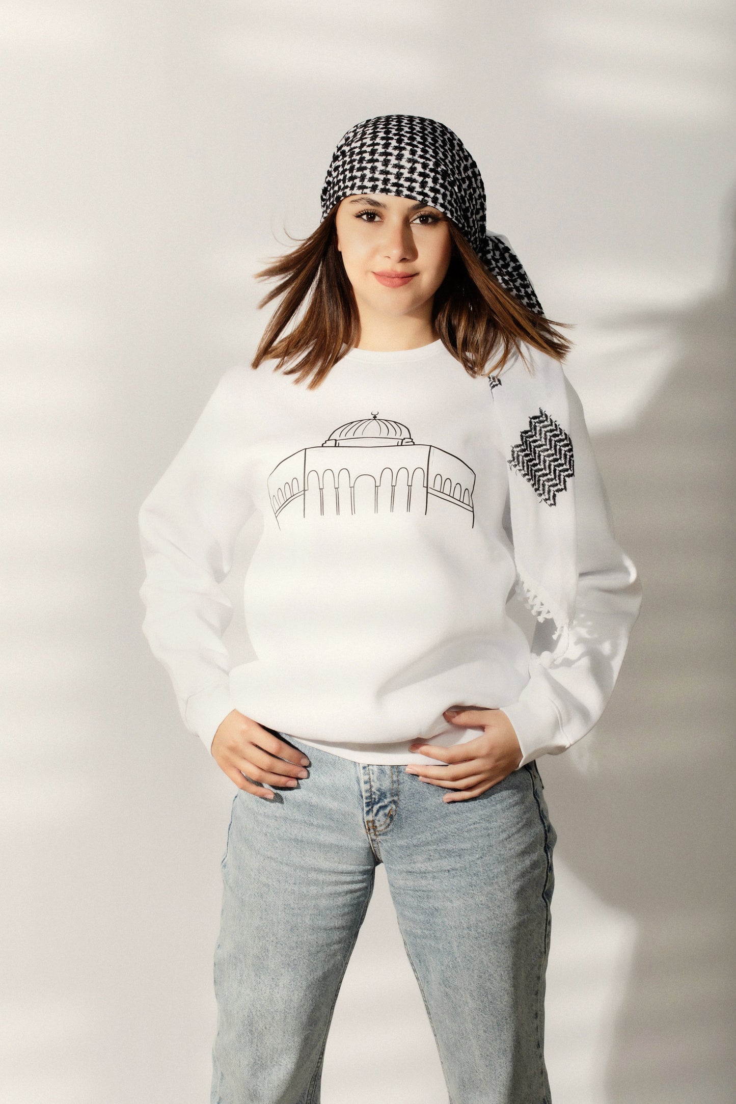 Palestinian Print Sweatshirt, by Re-Mind