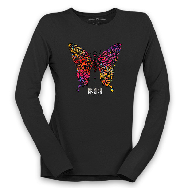 'Butterfly Mandala' long sleeve tee-shirt, by Re-Mind