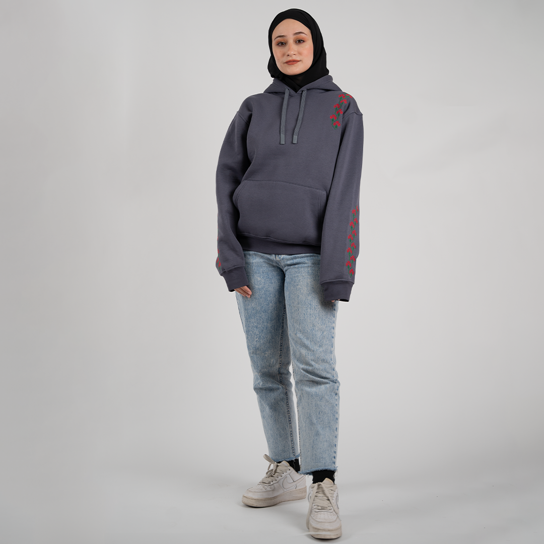 Jouri Hoodie (Flower) - Virtual Bazaar Jordan