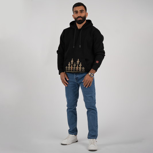 Men Rumi Hoodie (Rumi flower) - Virtual Bazaar Jordan