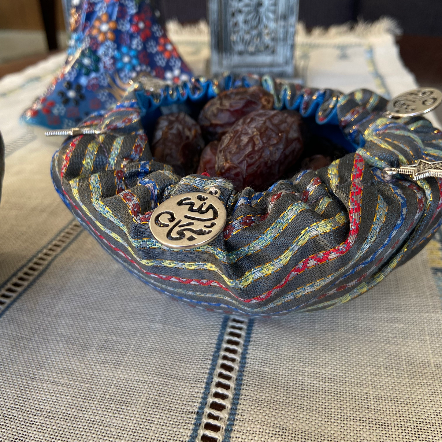 Set of two Sayah dates/ nuts/ chocolate bowl cover, From Nabila's Creations