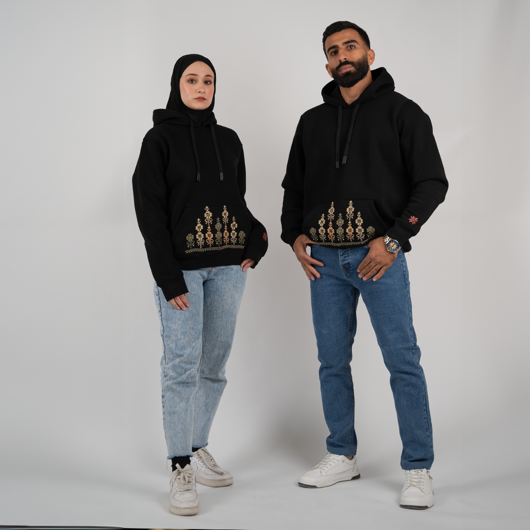 Men Rumi Hoodie (Rumi flower) - Virtual Bazaar Jordan