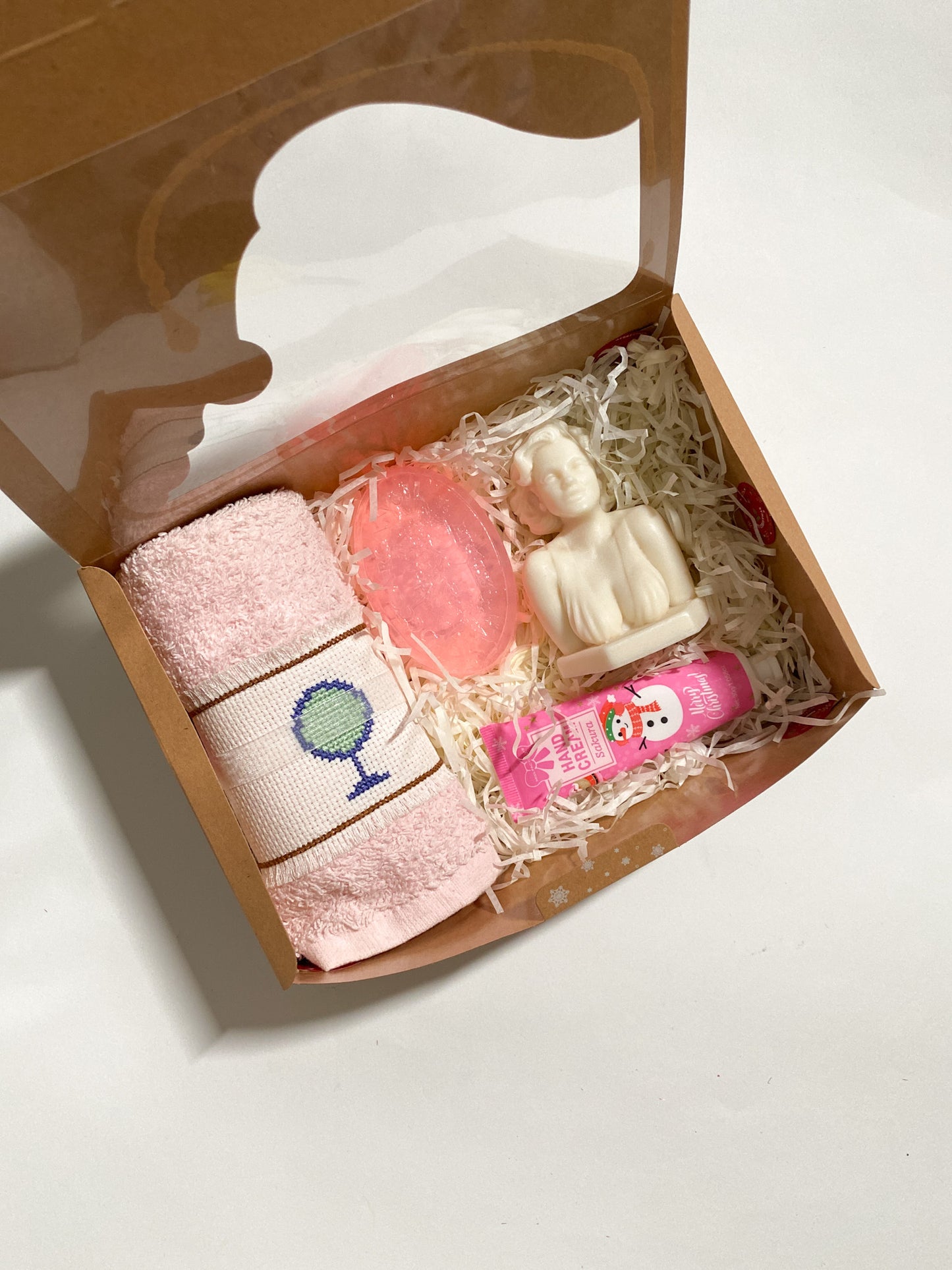 Festive Gift Box with Candle, Soap and Towel