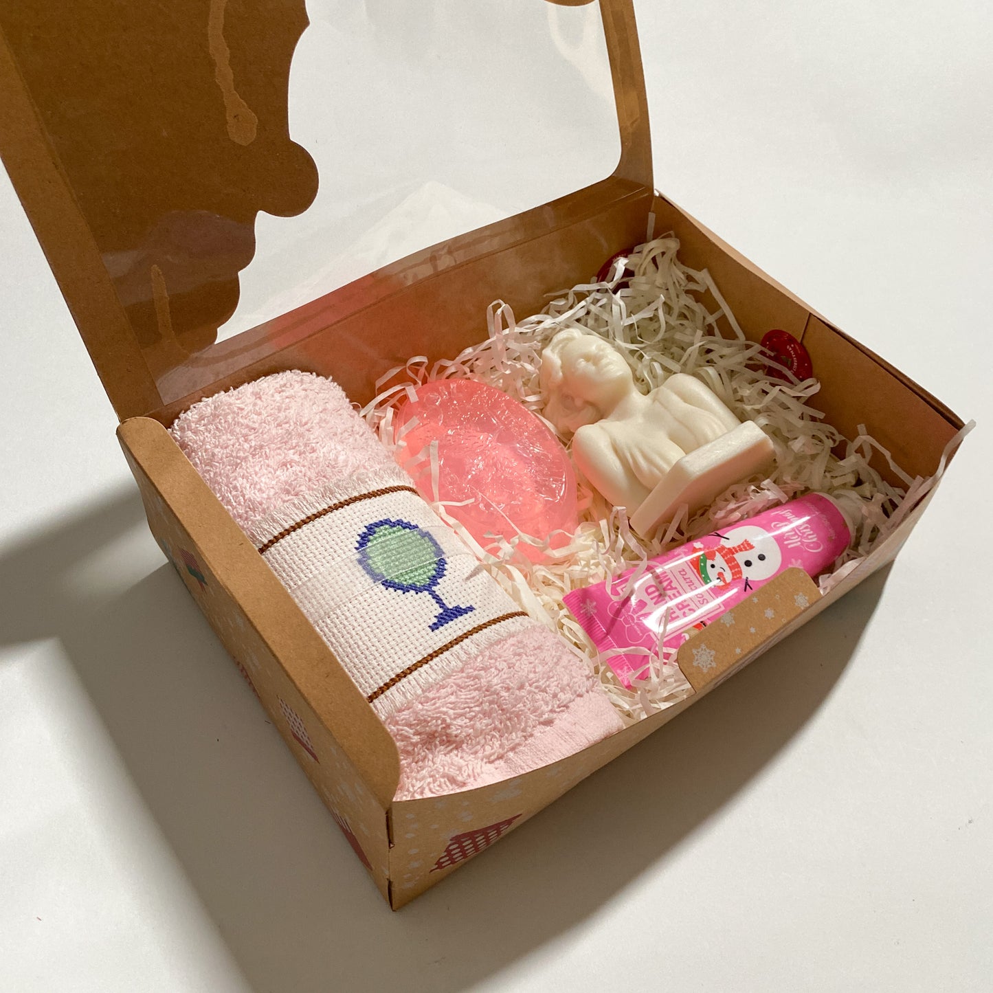 Festive Gift Box with Candle, Soap and Towel