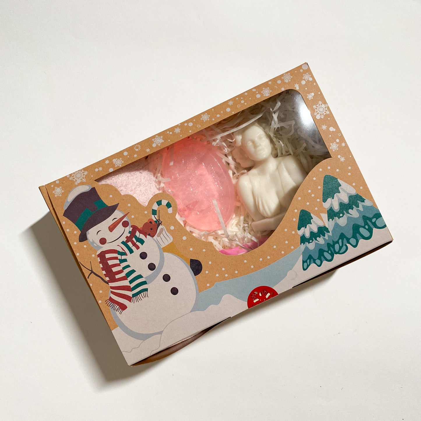 Festive Gift Box with Candle, Soap and Towel