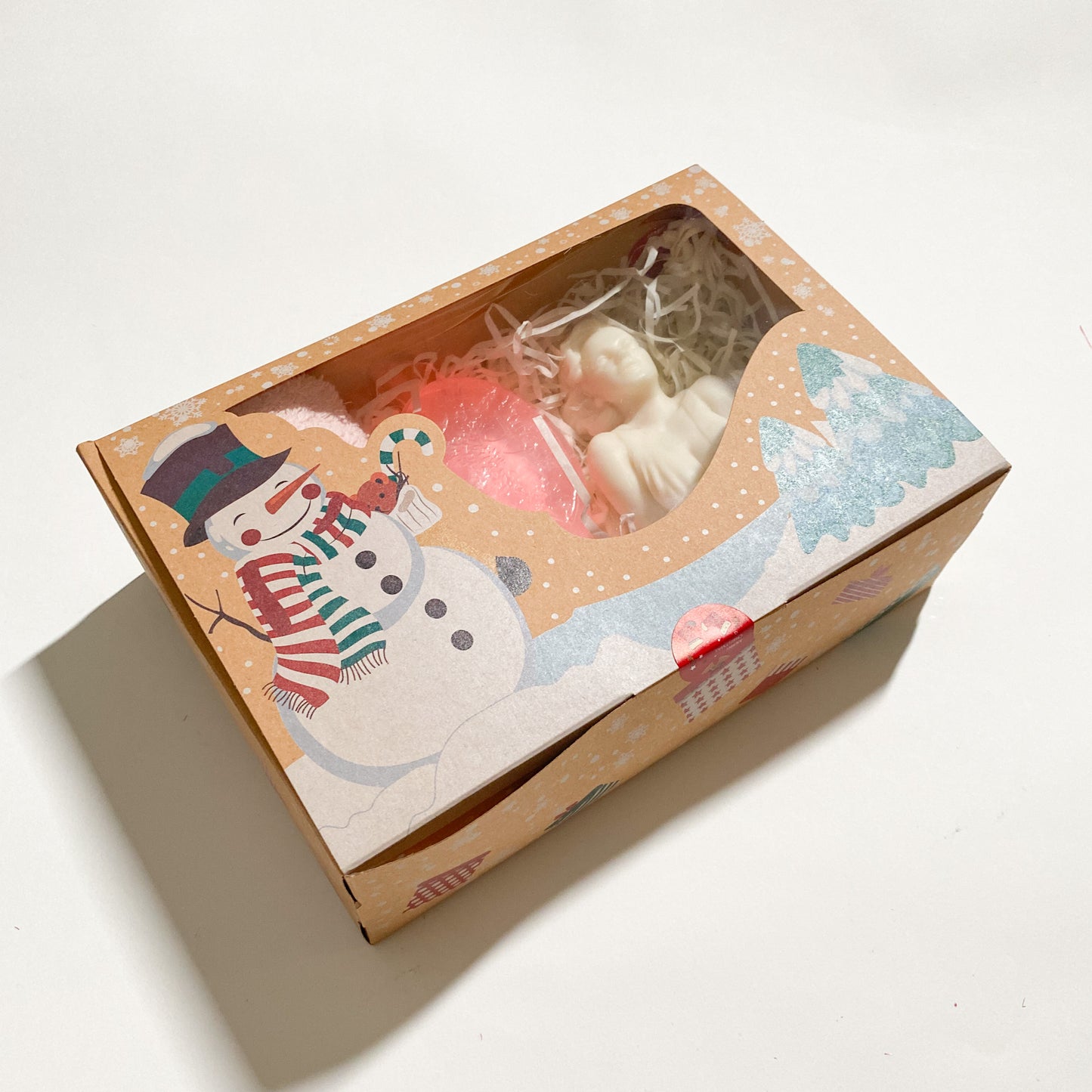 Festive Gift Box with Candle, Soap and Towel