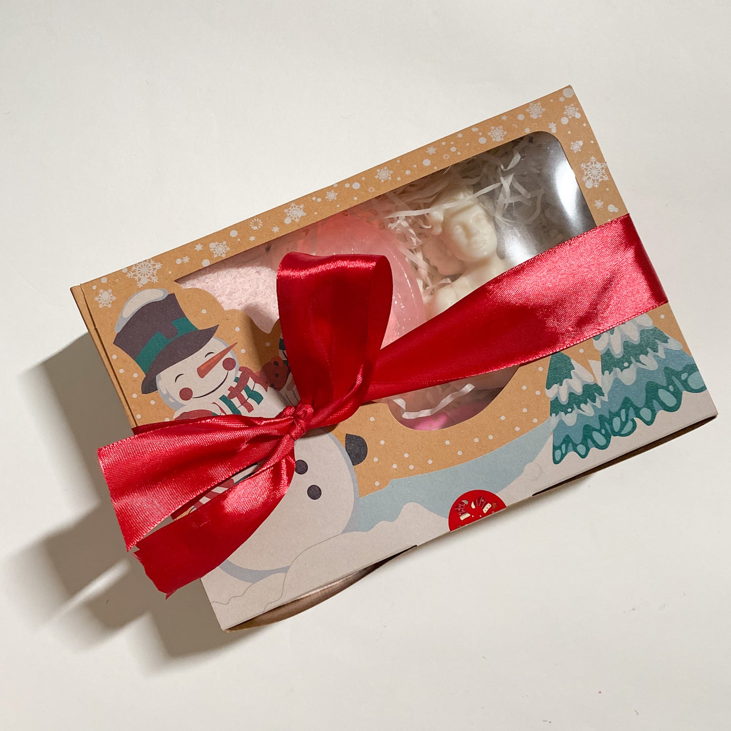 Festive Gift Box with Candle, Soap and Towel