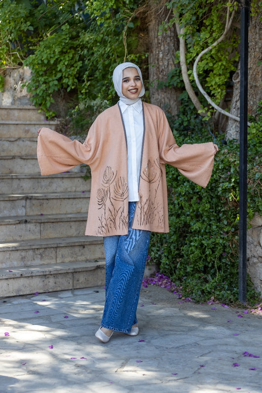 Short Jacket painted with Coffee