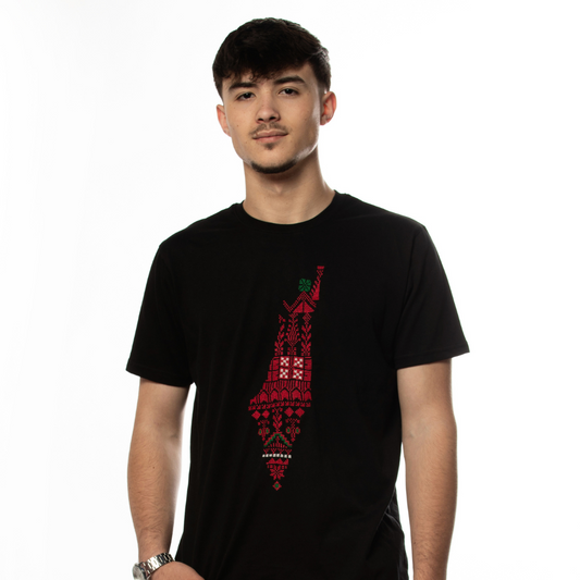 Men Falastin Black T-Shirt - Virtual Bazaar Jordan