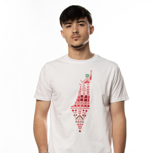 Men Falastin White T-Shirt - Virtual Bazaar Jordan