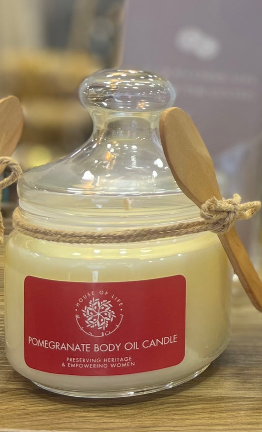 Glass Body Oil Candle with Spoon