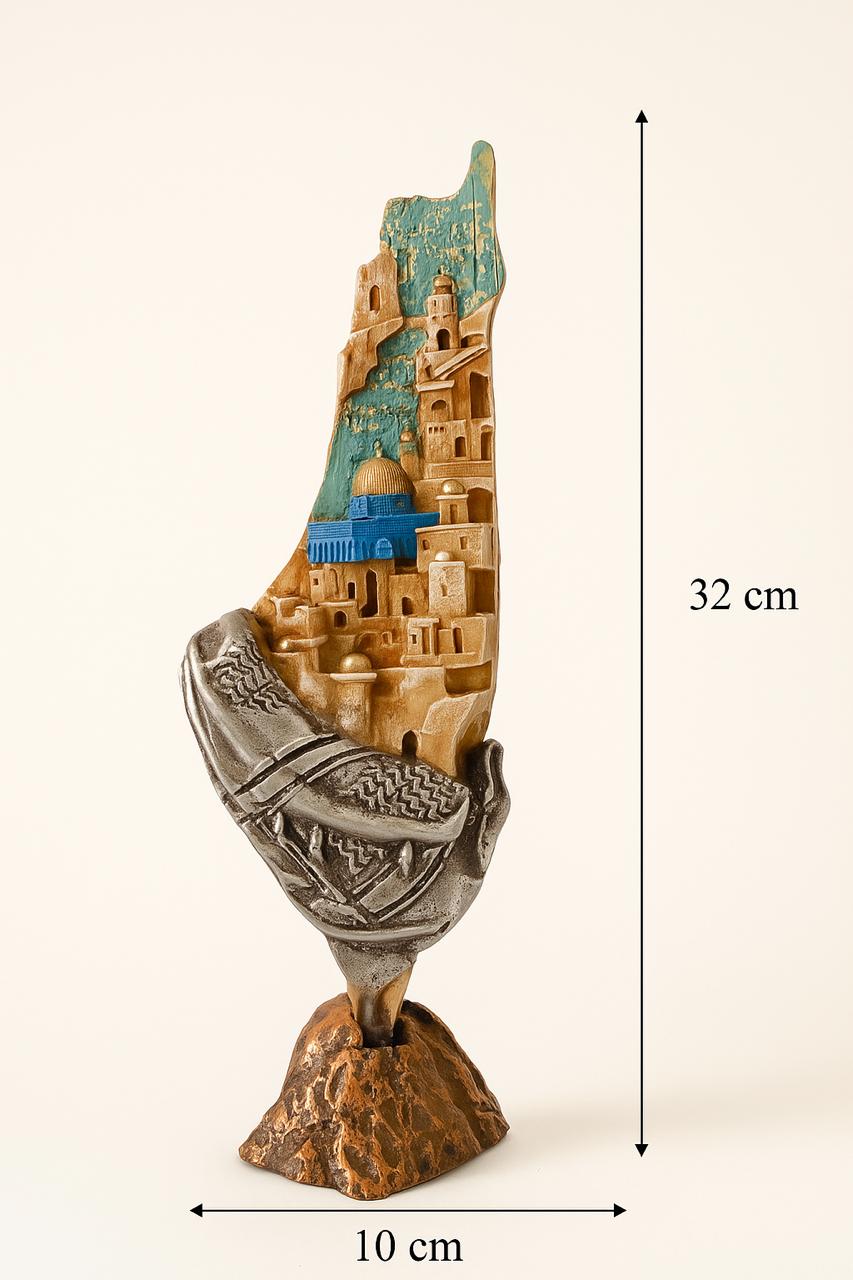 Map of Palestine Statue with Stand