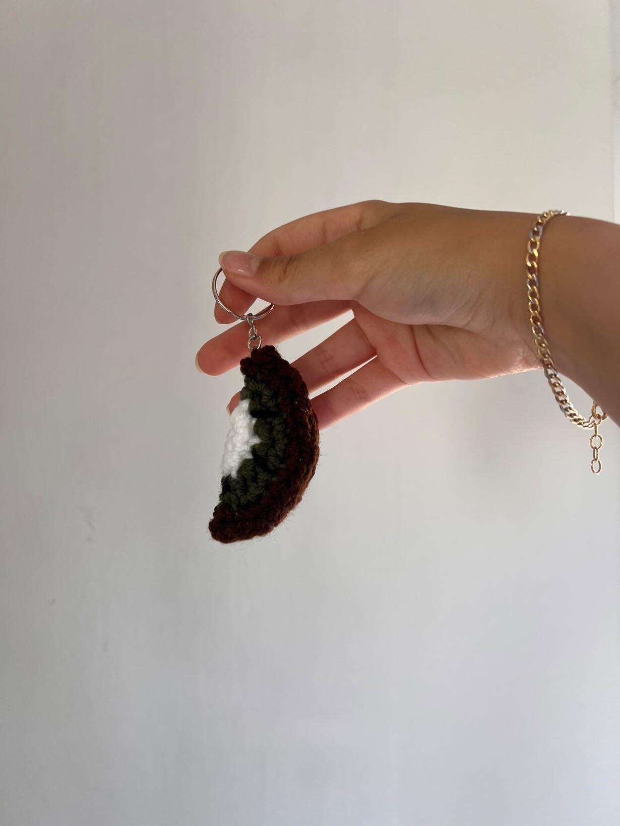 Crochet fruit keychains