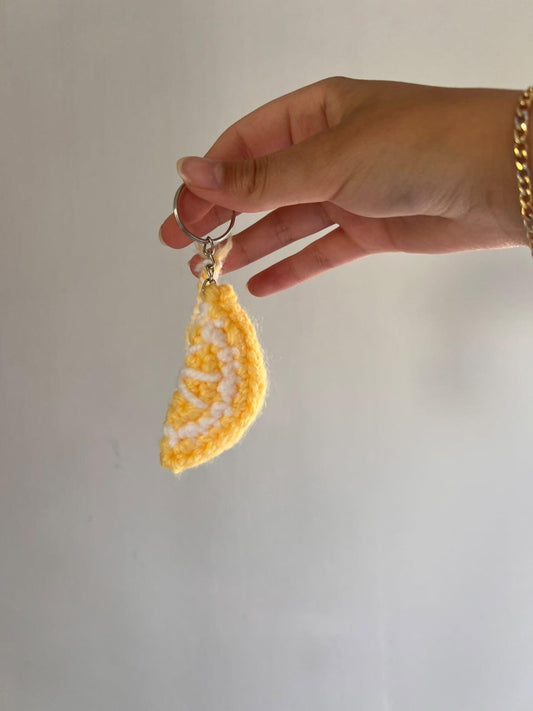 Crochet fruit keychains
