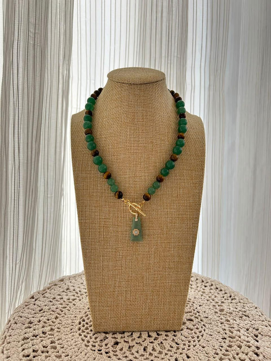 Aventurine with tiger eye necklace