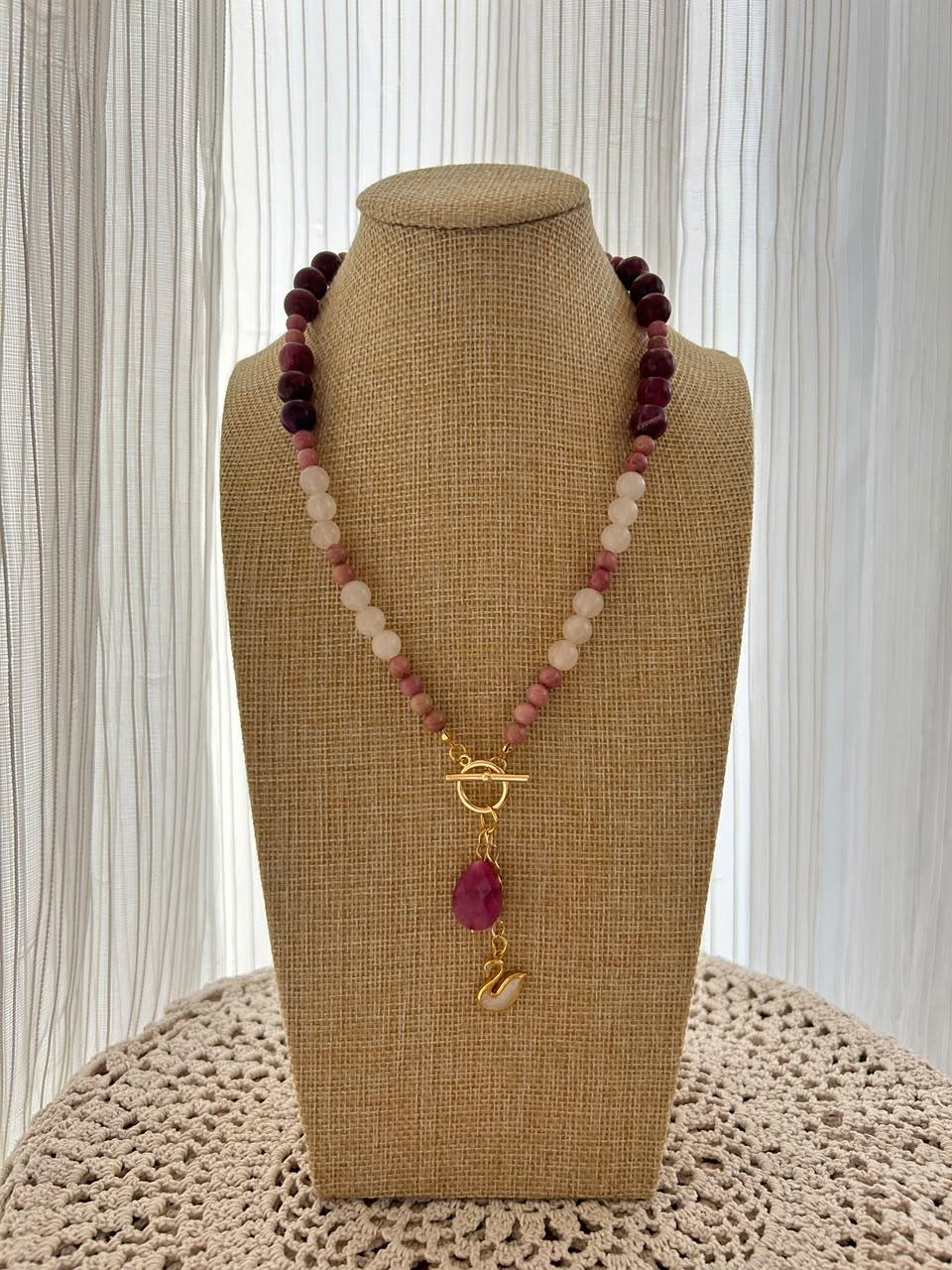 Mix of natural stone necklace