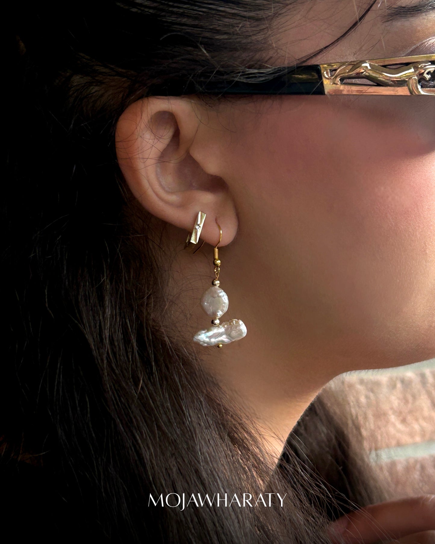 White Fresh Water Pearl Earrings