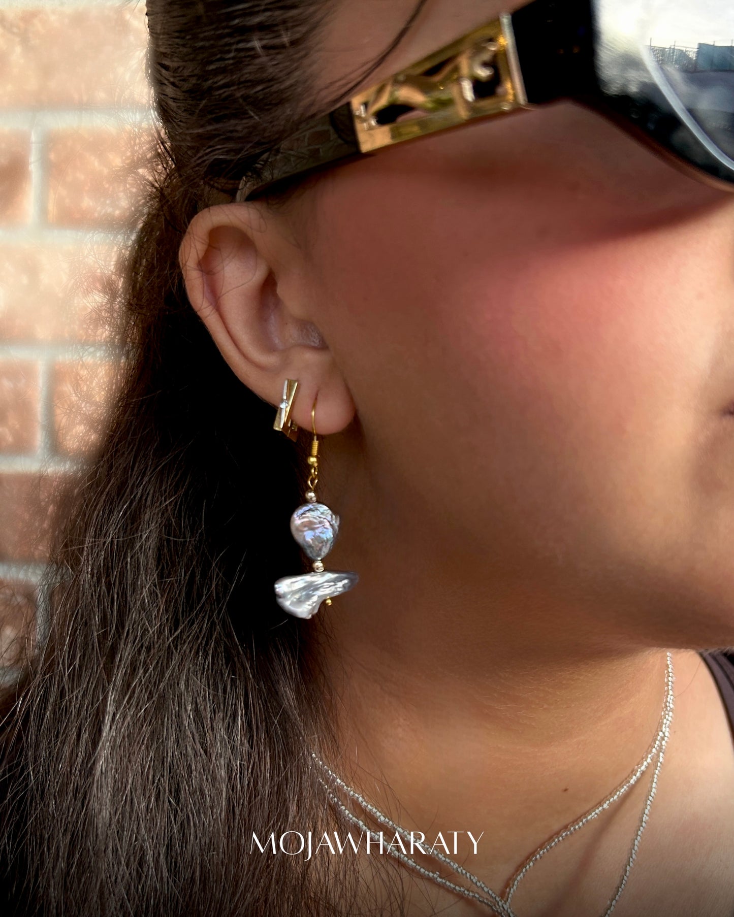 Grey Fresh Water Pearl Earrings