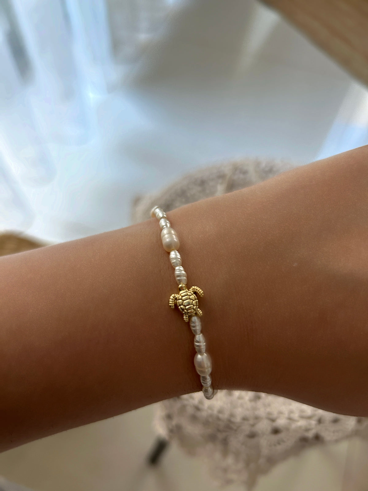 Fresh Water Pearl Turtle Bracelet