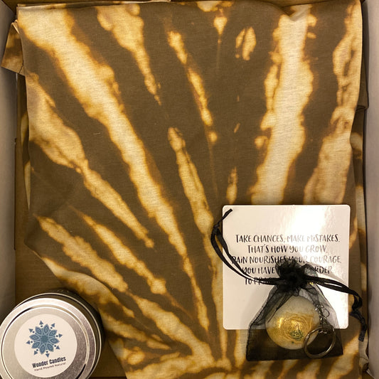Gift Set with Coffee Design Teeshirt and Candle