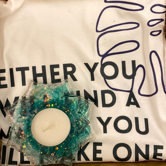Gift Set with QUOTES Collection Teeshirt and Candle
