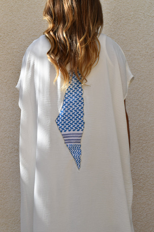 White Summer kaftan, by Ruh Al Hatta