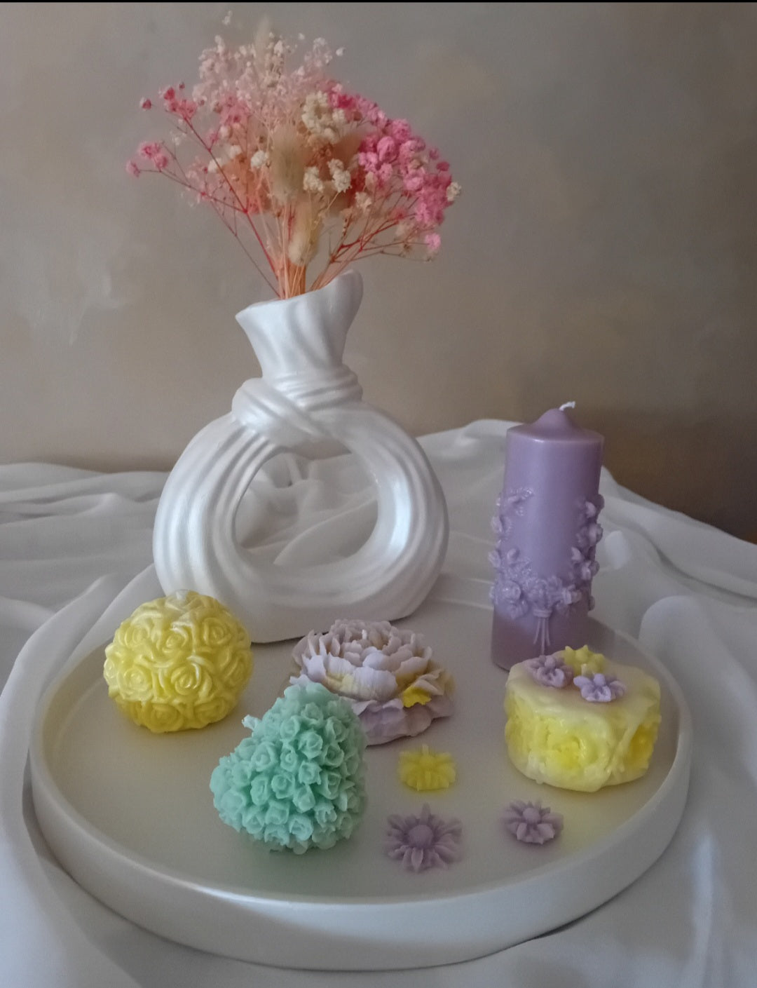 Pastel Candles Set/ beeswax