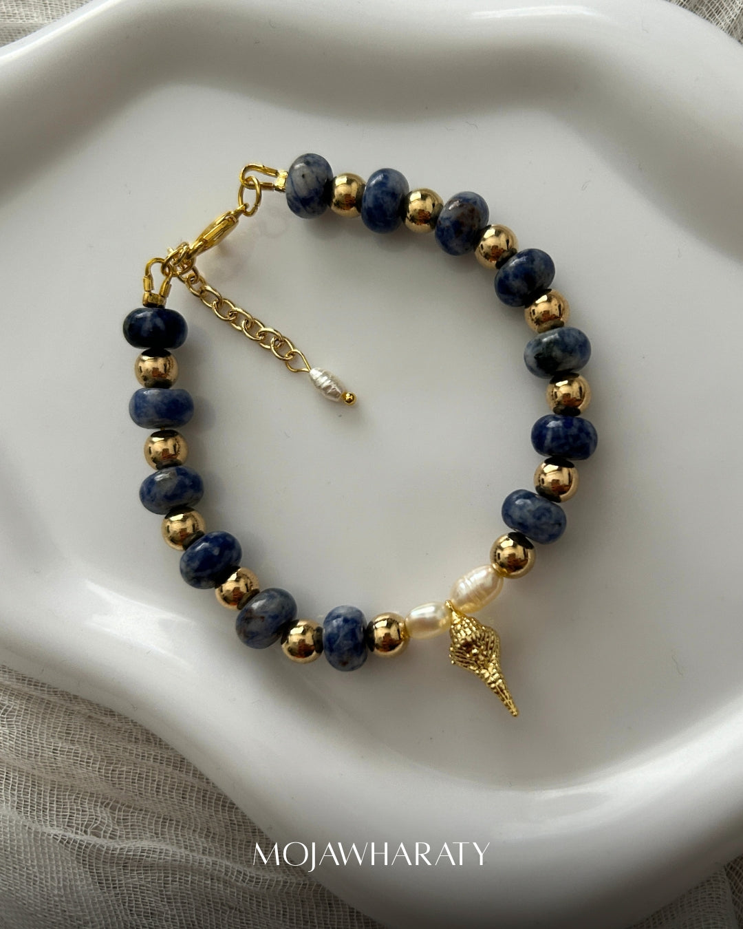Sodalite and Fresh Water Pearl bracelet