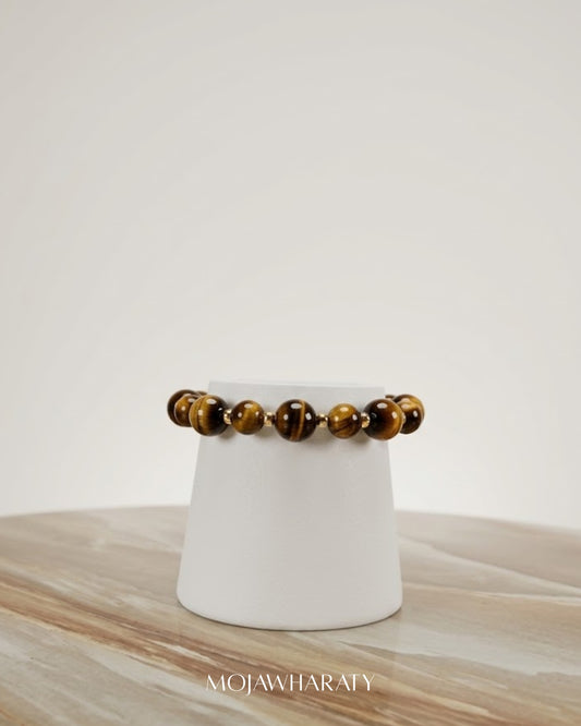 Tiger Eye Gold-Plated Bracelet