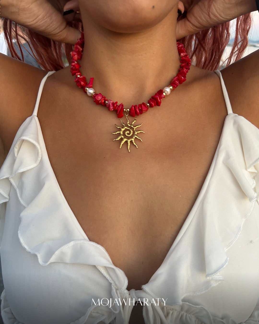 Coral and Fresh Water Pearl Necklace