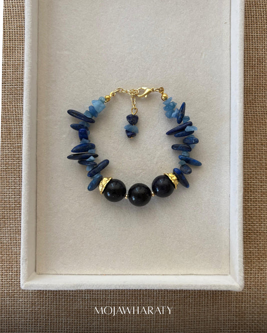 Blue Goldstone and Lapis Lazuli Bracelet
