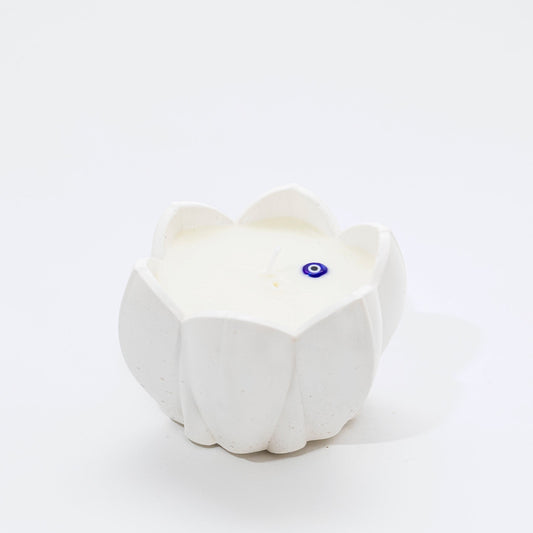 'Lotus' Candle in Stone, Gardenia