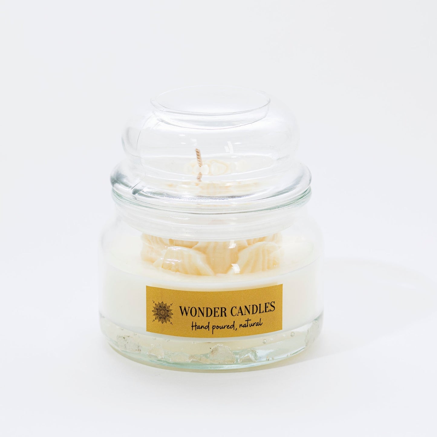 Serenity Candle, Clear Crystal, White Honey with Amber